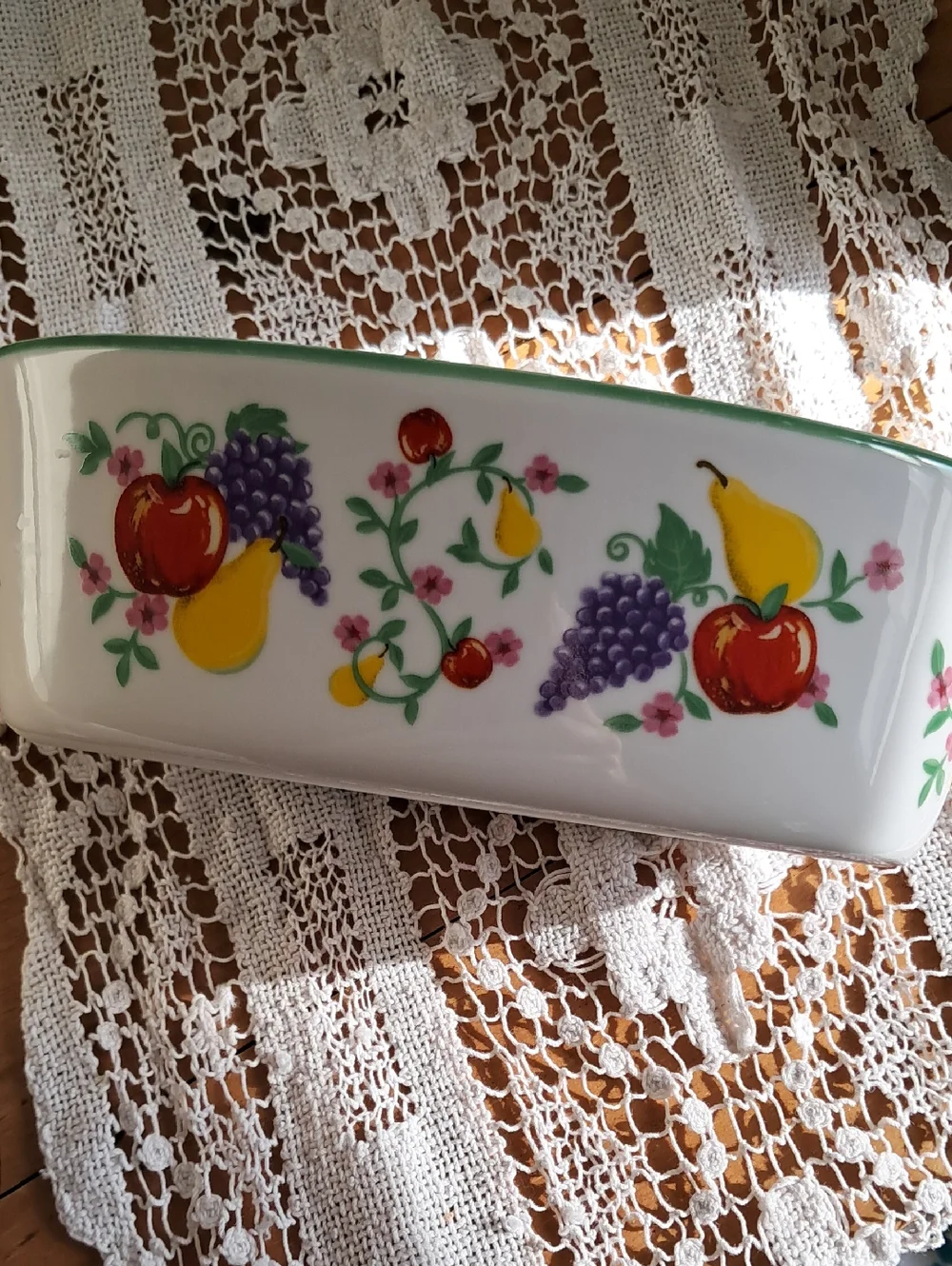 Cook Street Butter Boat Fruit Design 3pc 3 pieces Cottage Country Farmhouse Vtg